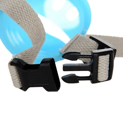 Green and blue silicone dog anti-bite mouth cover for long-snouted pets in two sizes