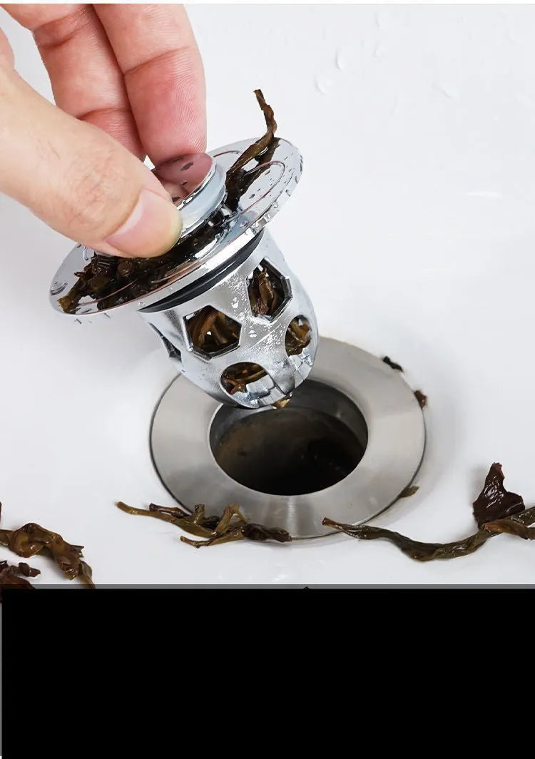 Copper core bouncing washbasin drain plug with universal 1.1-1.5 inch head in metallic finish