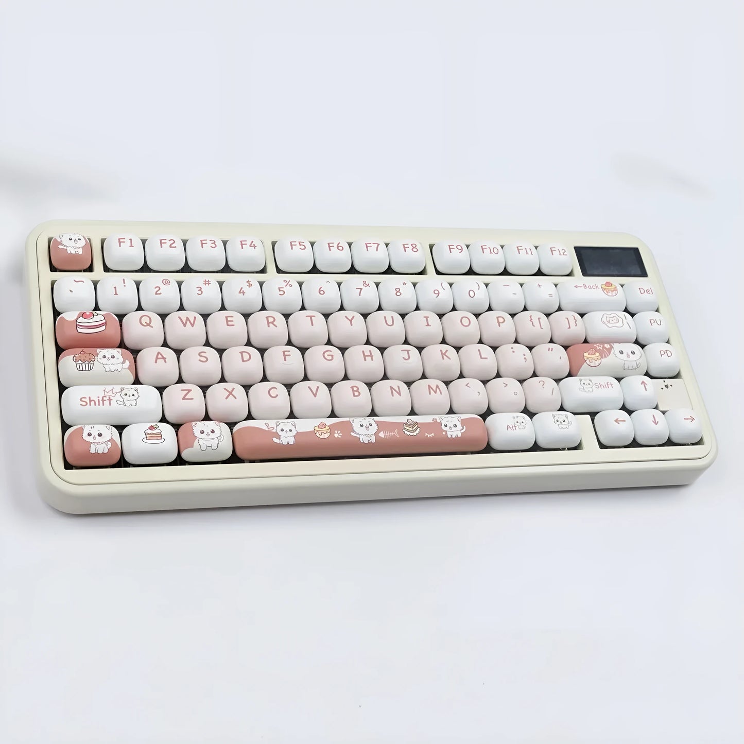 Cartoon dessert cat MOG round key cap with sublimation printing for mechanical keyboards