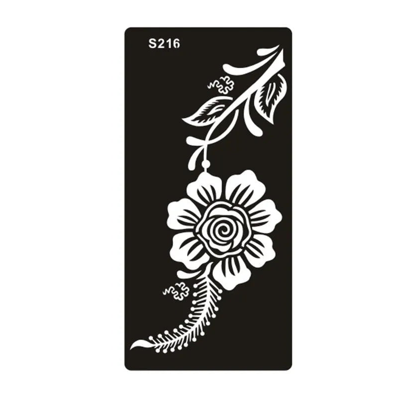 Hollow geometric tattoo template sticker on water transfer paper, Southeast Asian style design.