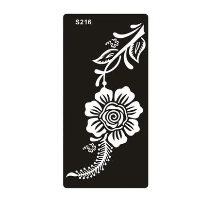 Hollow geometric tattoo template sticker on water transfer paper, Southeast Asian style design.