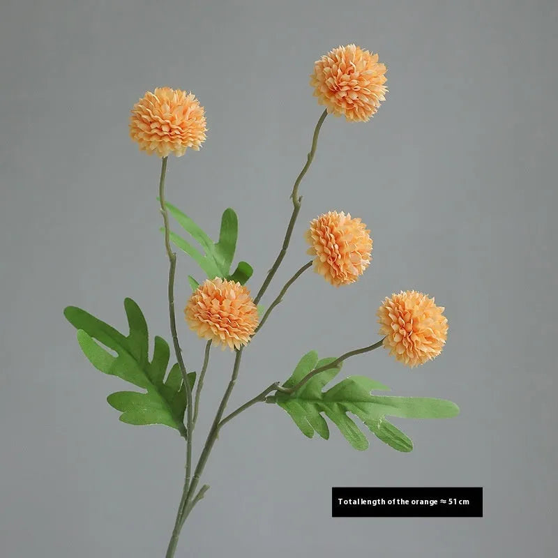 Five-head white dandelion chrysanthemum silk artificial flower bouquet arrangement