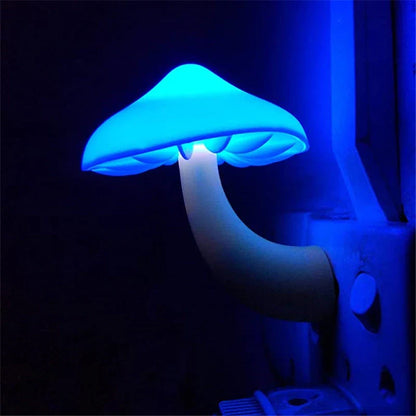 Dimmable mushroom-shaped LED night light with sensor - provides warm white glow for bedroom, nursery, and home decor