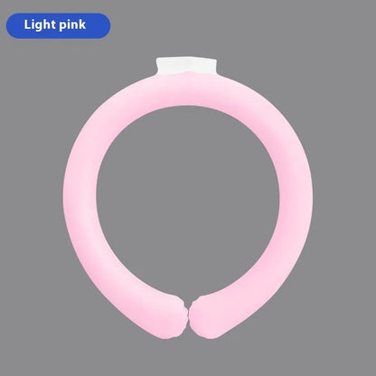 PVC fabric hanging ice cooling neck ring in blue colour for outdoor sports heatstroke prevention.