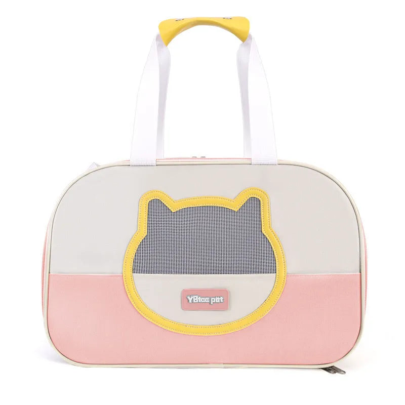 Outdoor portable foldable cat backpack in Oxford cloth with contrast colour design and 15 Jin capacity