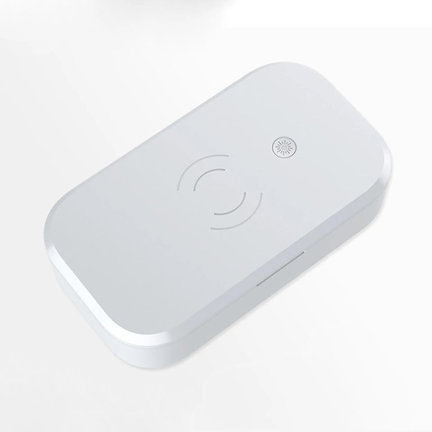White ultraviolet disinfection box with wireless charging for nail tools and mobile phones, 380g weight, USB powered