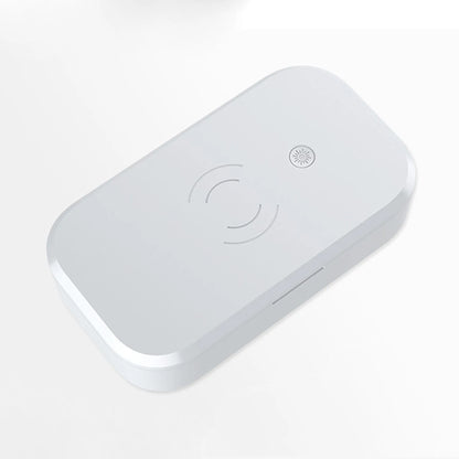 White ultraviolet disinfection box with wireless charging for nail tools and mobile phones, 380g weight, USB powered