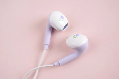 Wired in-ear earphones with round hole or Type-C interface, ABS cable, for mobile phone and computer