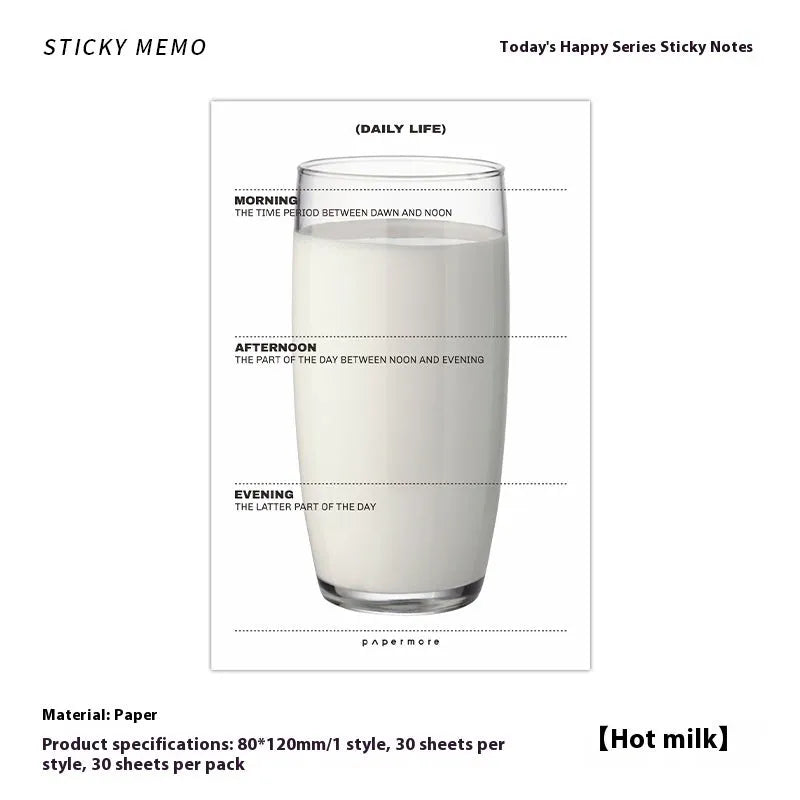 Happy Series message sticky notes refill pad showing 30 sheets in one of four cover colour options.