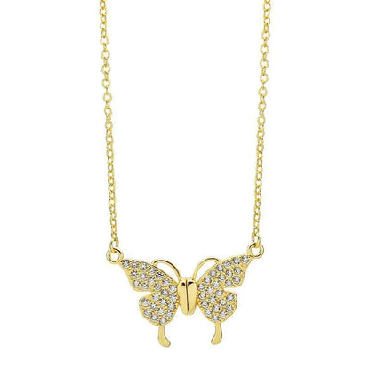Close-up of a gold titanium steel twisted chain necklace with a magnetic butterfly clasp.