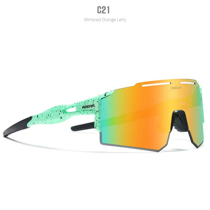 Polarised cycling sunglasses with frameless TR90 lightweight frame in sports design for athletic activities