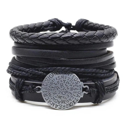 Men's vintage braided leather bracelet, a stylish and durable accessory for any occasion.