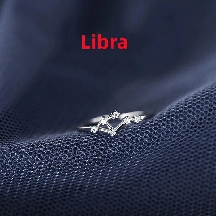 925 Sterling Silver Zodiac Sign Rings with Delicate Celestial Designs