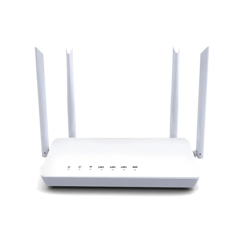Portable 300m home wifi router with five Ethernet ports in black or white colour options
