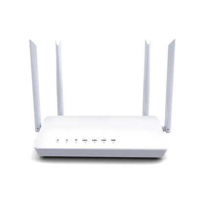Portable 300m home wifi router with five Ethernet ports in black or white colour options