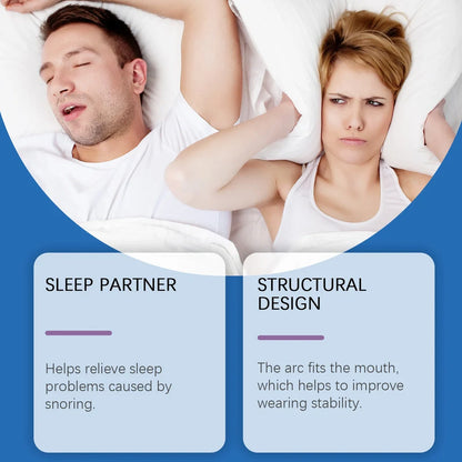 Medical-grade silicone anti-snoring device showing nasal placement for breathing support