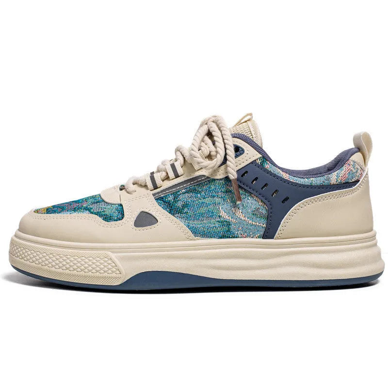 Flat-heel round-toe canvas leisure shoe in Milan green colour on a white background.