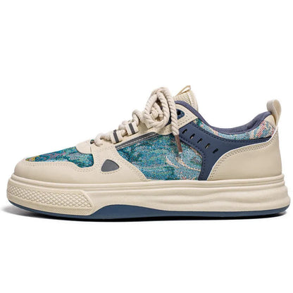 Flat-heel round-toe canvas leisure shoe in Milan green colour on a white background.