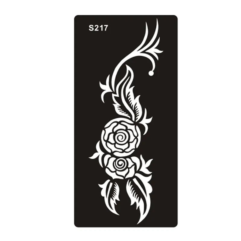 Hollow geometric tattoo template sticker on water transfer paper, Southeast Asian style design.