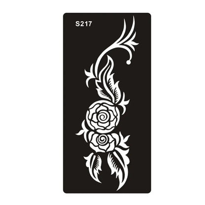 Hollow geometric tattoo template sticker on water transfer paper, Southeast Asian style design.