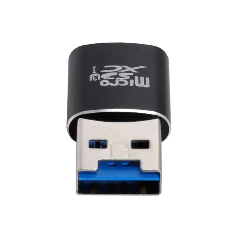 Black USB 3.0 Micro SD card reader with ABS plastic shell for memory card data transfer