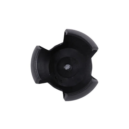 Black golf ball picking device clip shown on a golf bag strap.