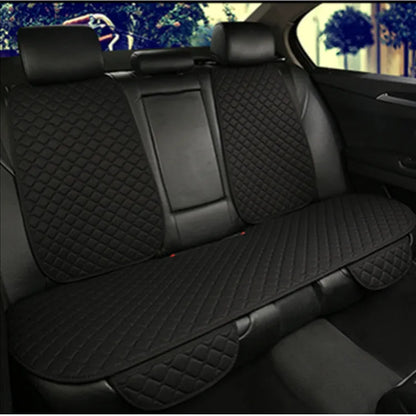 Linen car seat cushion with back support in various colour options including warm cream, coffee and Lafite red