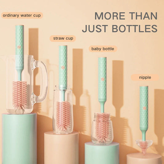 Electric Silicone Bottle Brush with rotating head for cleaning baby bottles and pacifiers