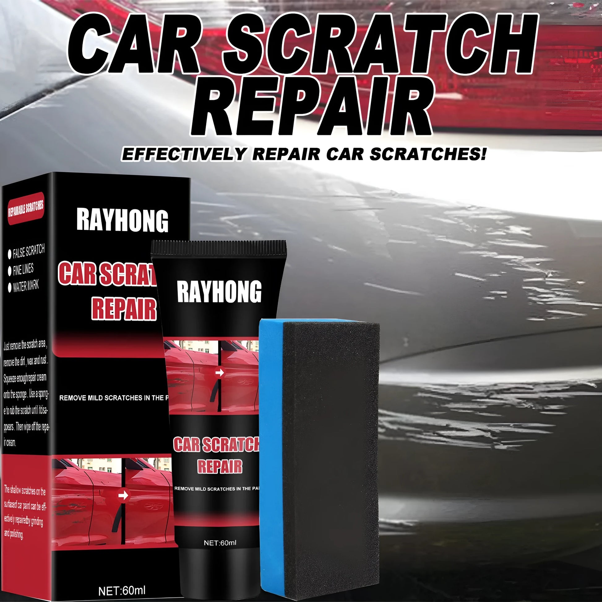 60ml automotive scratch repair wax stick for paint surface maintenance