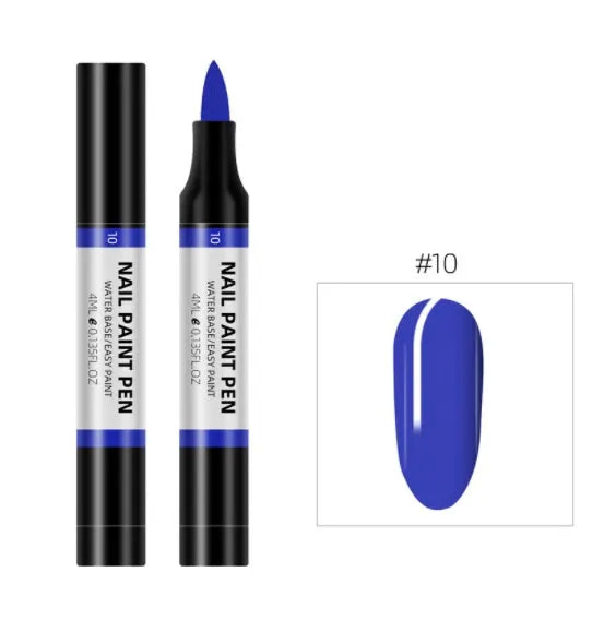 24 colour water-based nail polish painting pens for 3D nail art and flower designs