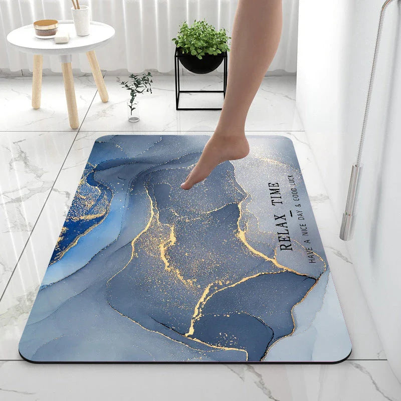 Diatom Anti-Slip Floor Mat in Various Marble Colors and Sizes for Bathroom, Kitchen, and Home Use