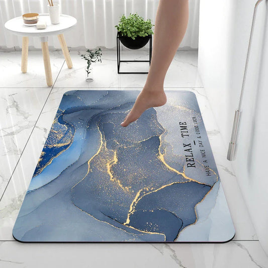Diatom Anti-Slip Floor Mat in Various Marble Colors and Sizes for Bathroom, Kitchen, and Home Use