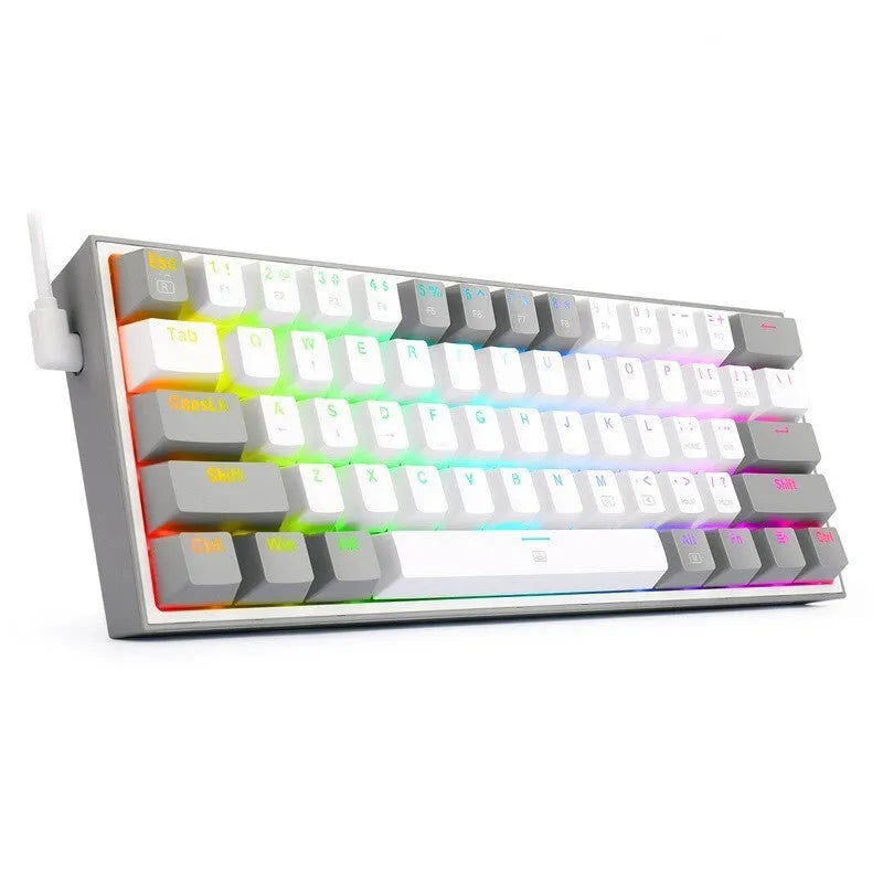 K617 RGB mechanical keyboard with multimedia keys in white pink colour option