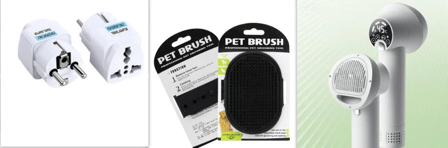 Premium Pet Hair Dryer with powerful 300W motor, whisper-quiet operation, and dual-speed settings for gentle, stress-free grooming of dogs, cats, and other pets.