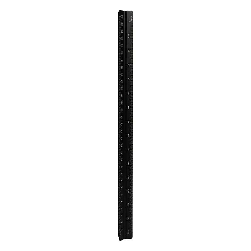 30cm triangular ruler in carbon black, prism blue, star silver or walnut gold, plastic or aluminium alloy, large or small scale