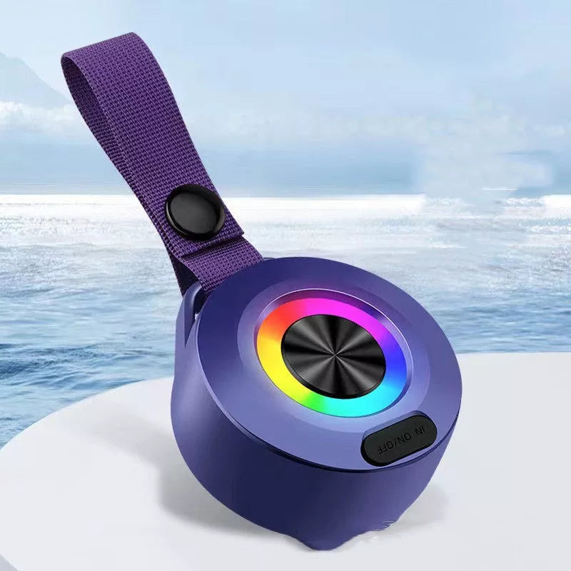 Outdoor portable wireless Bluetooth speaker with coloured light, waterproof, and Bluetooth 5.0