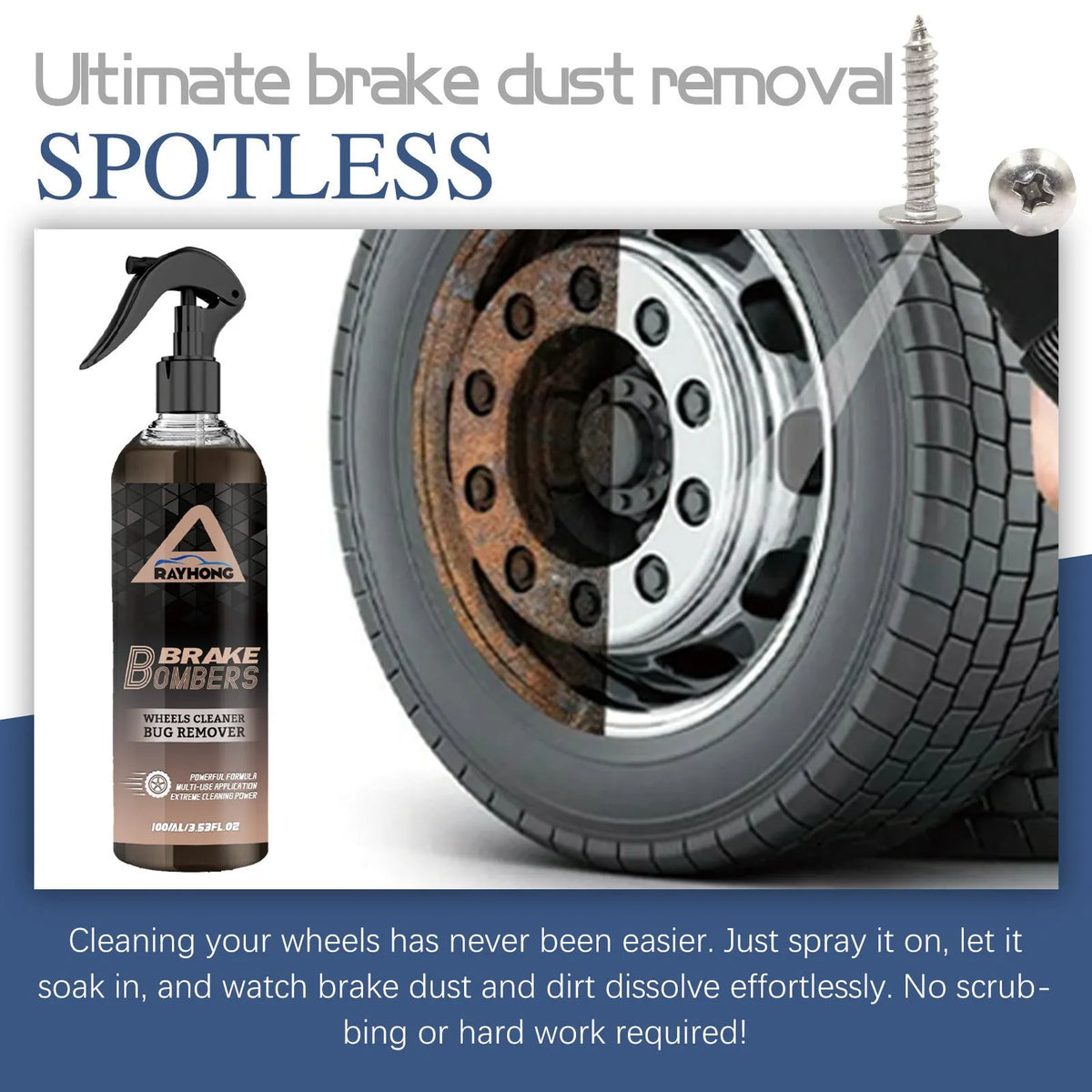 120ml car brake cleaner spray bottle with sponge towel for rust removal and polishing