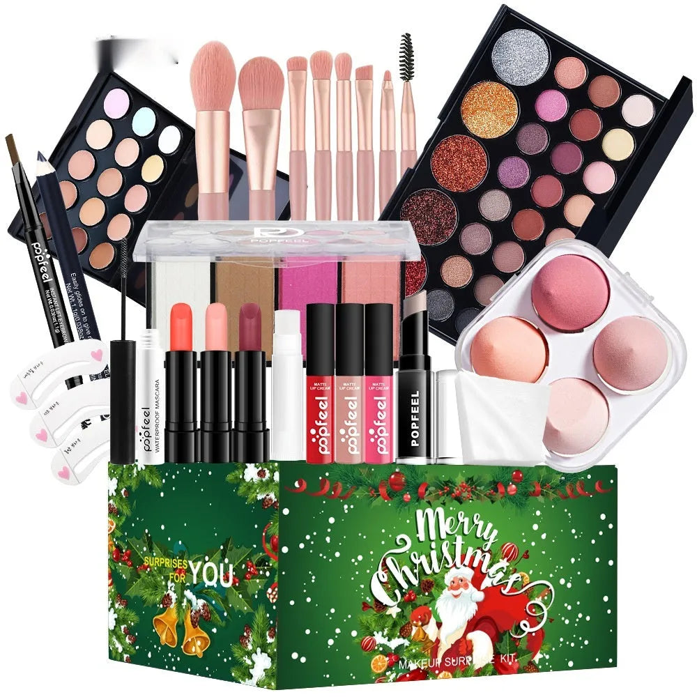 Green mermaid Christmas theatrical makeup set for stage performances and festival use