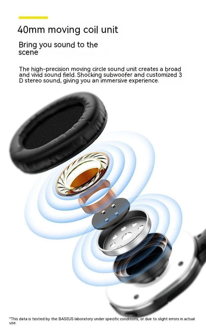 Wireless Bluetooth gaming headset in black sports style design
