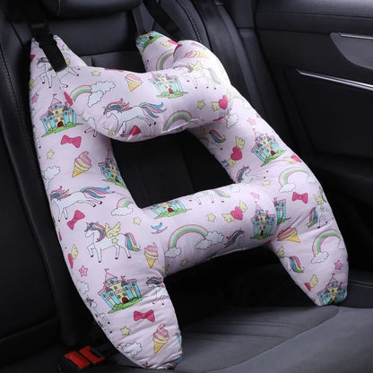 55x70cm car headrest pillow with floral skirt rabbit pattern and pearl cotton fill.