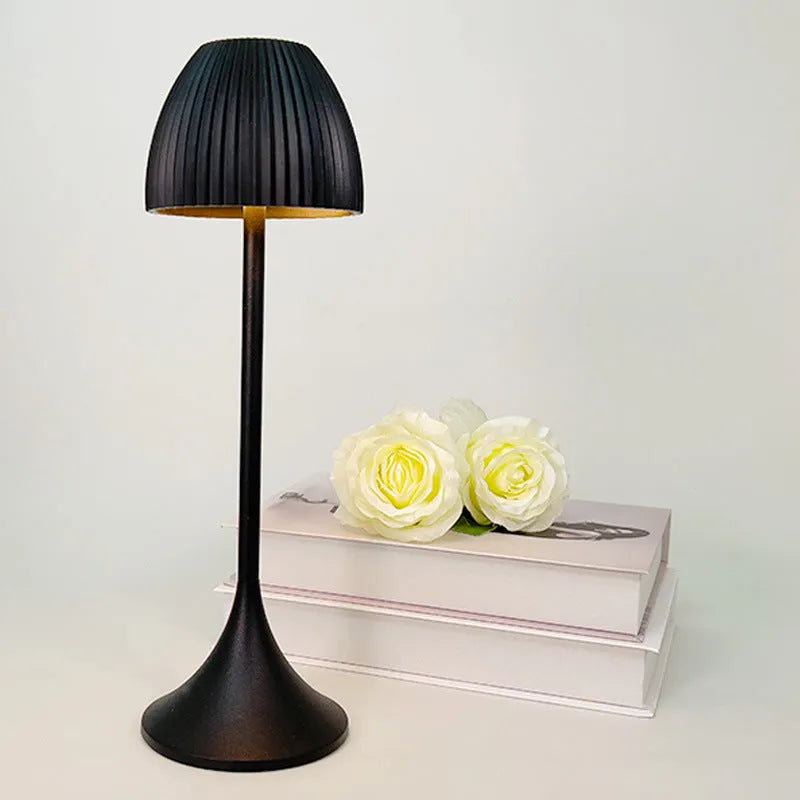 Modern simple night lamp with thin round base and ins pattern dimming control