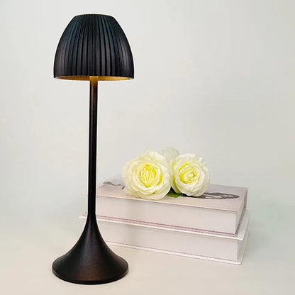 Modern simple night lamp with thin round base and ins pattern dimming control