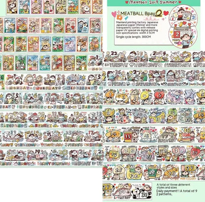 Haemorrhoid tape packaging stickers with cartoon characters, 42 styles, Japanese paper, 5 cm size