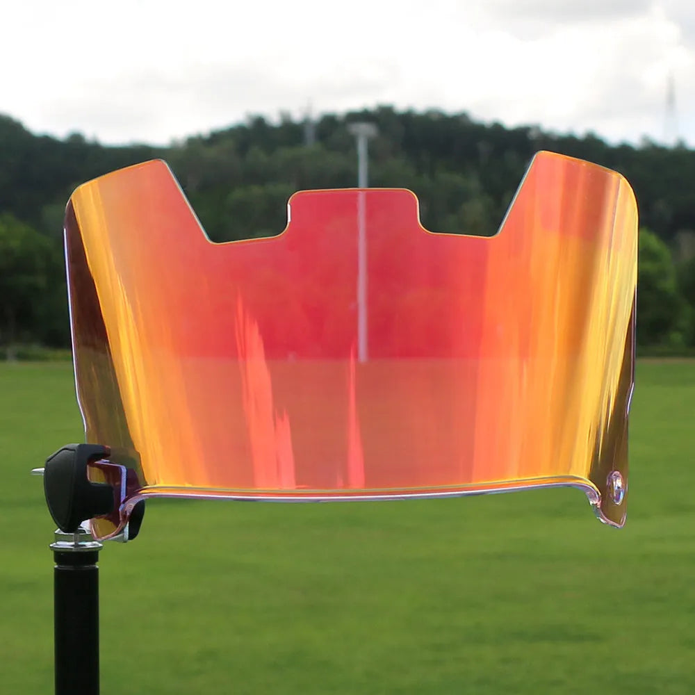 Rugby helmet goggles made from high-strength impact-resistant material for easy tool-free installation.