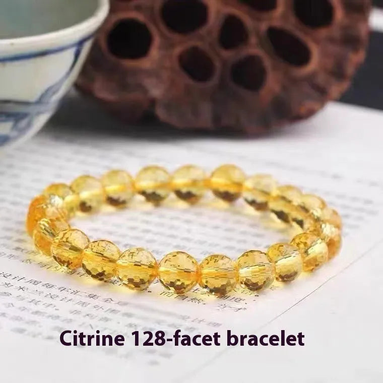 128-facet ametrine bracelet with crystal beads in three colour variations and multiple diameter options