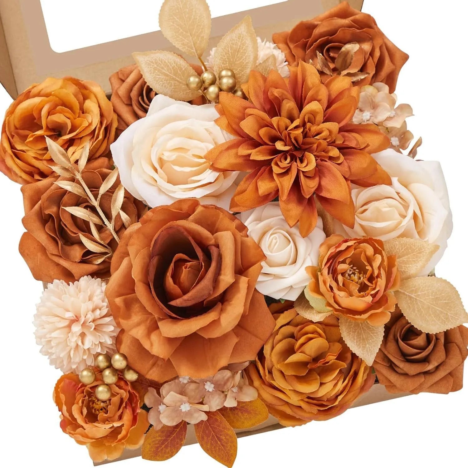 Silk flower wedding simulation box flower for layout planning in a selection of colours.