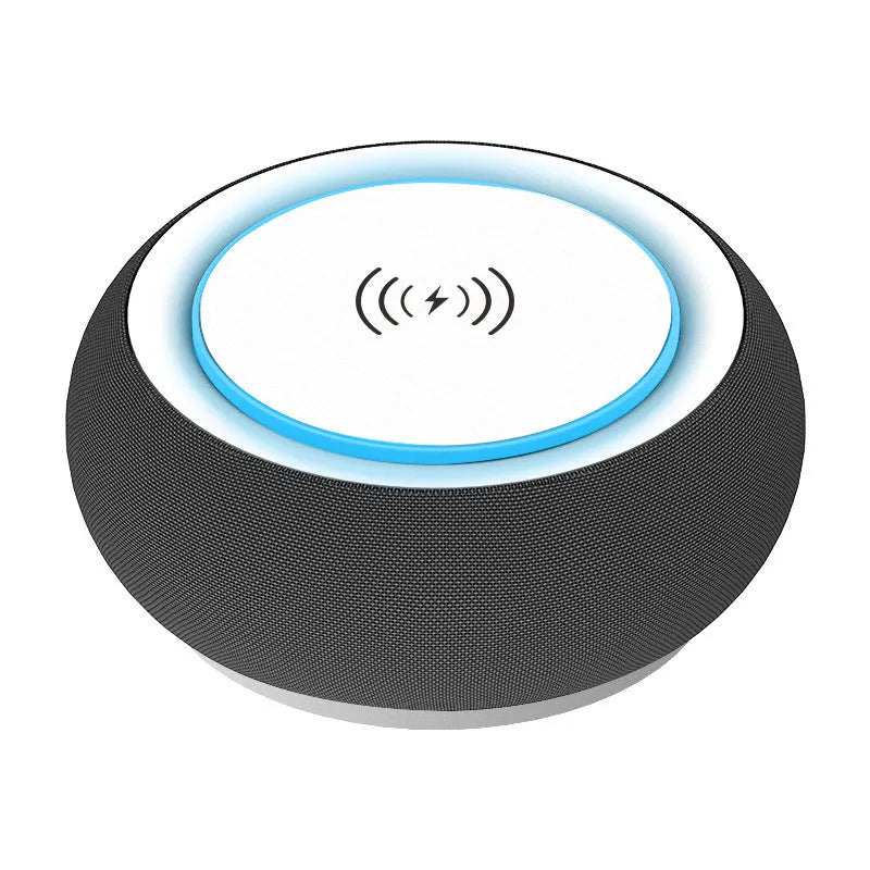 Wireless Bluetooth speaker with dual speakers, 10-20W output, black or white, portable design