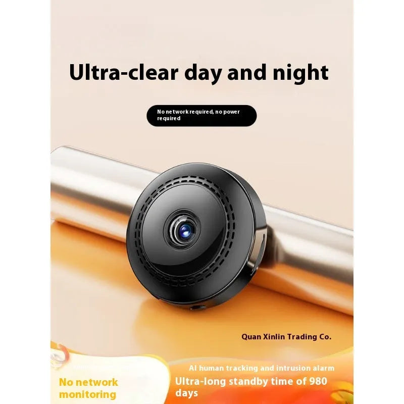 Wireless HD night vision monitor showing 360-degree panoramic coverage capability