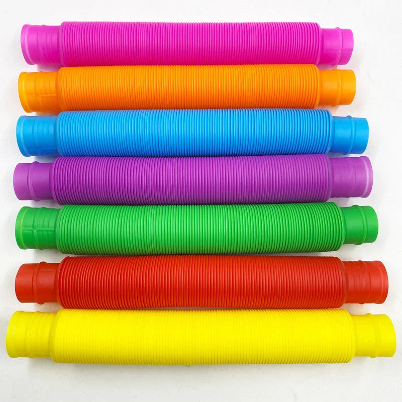 Vibrant, coiled plastic toy for creative, sensory-stimulating playtime