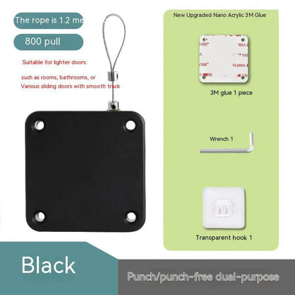 Automatic door closer with soft close feature for sliding doors, glass doors, and other door types up to 1000g in weight